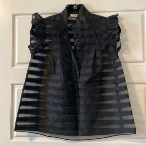 Never worn Waverly grey black stripe top